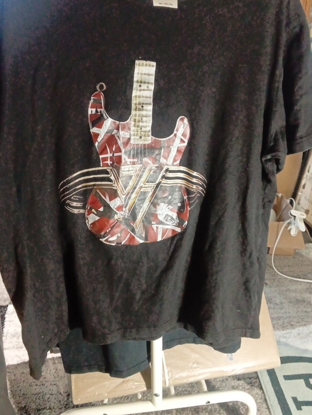 VAN HALEN Graphic Guitar Tee with Red and White Design